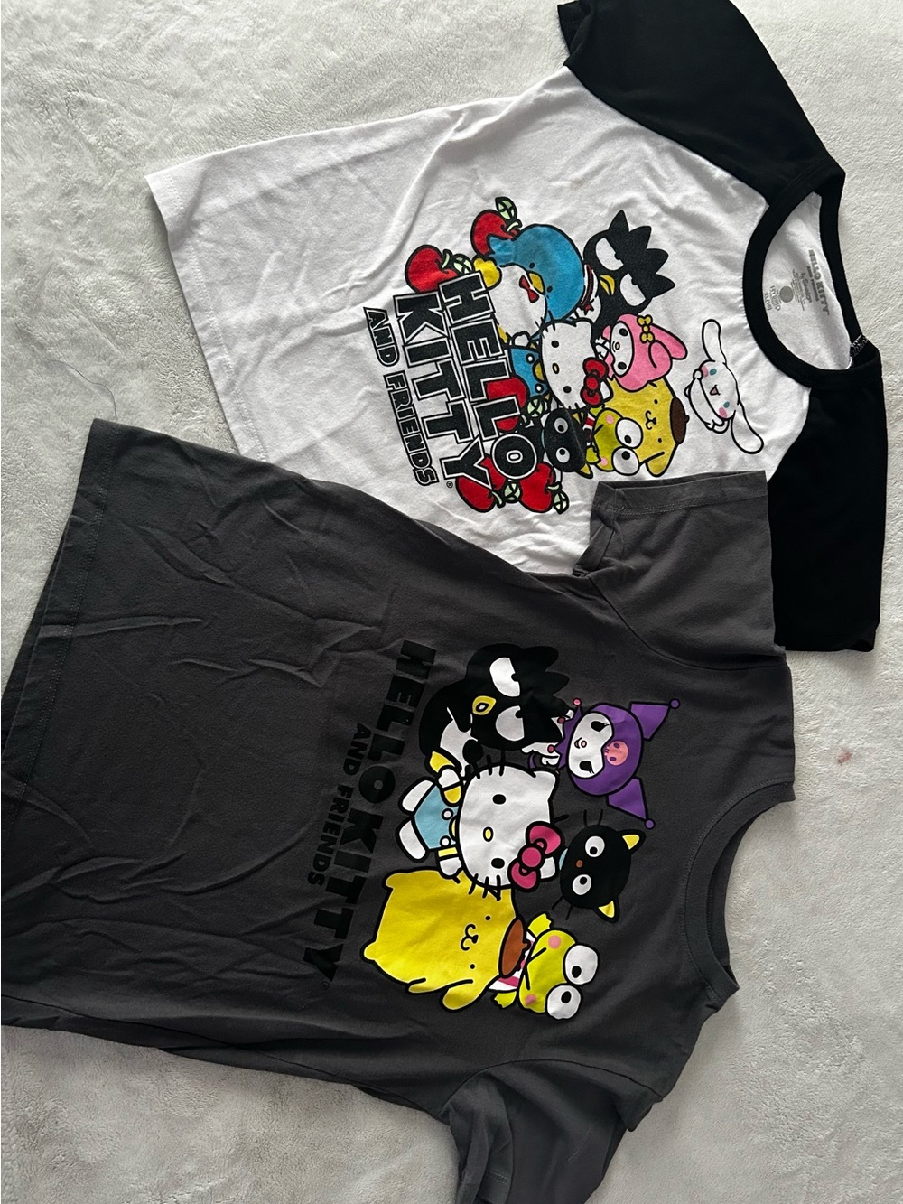 Hello Kitty Kids Short Sleeve Graphic Tees - White, Black & Gray